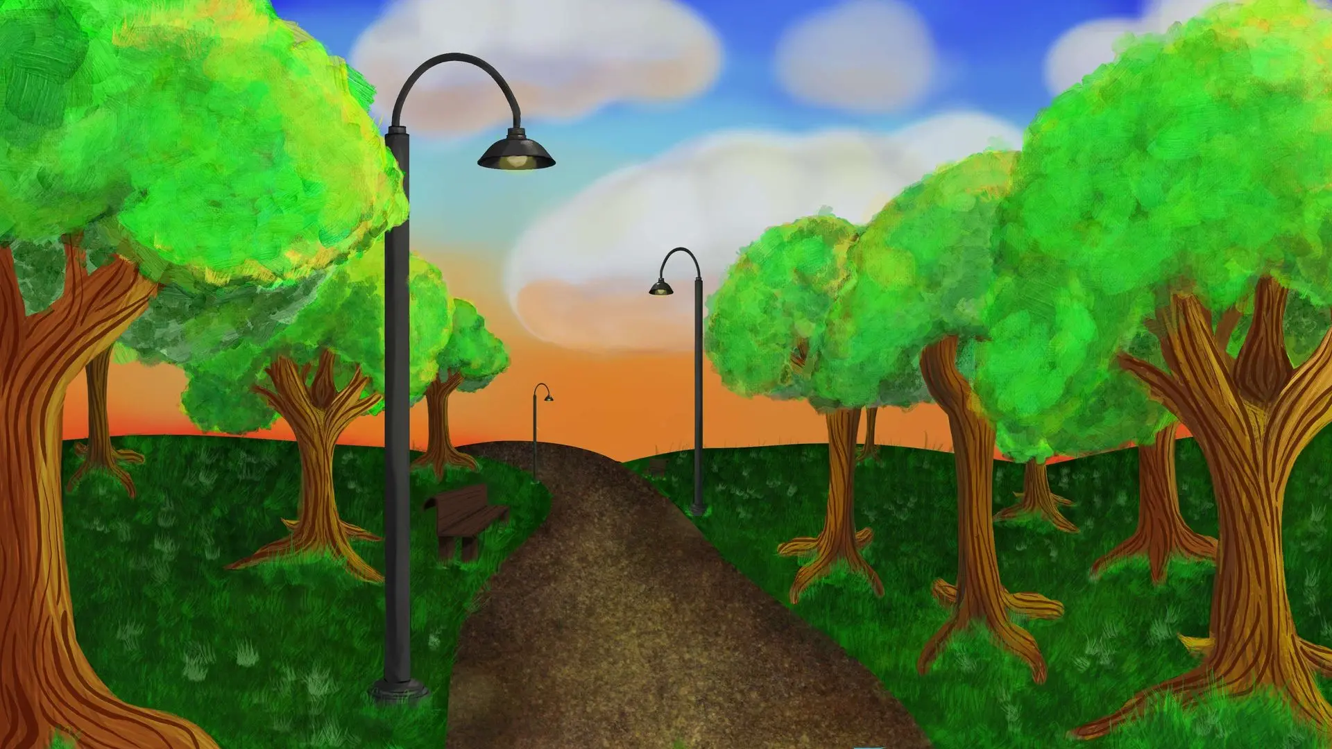 Nuts For You Lamp Post Path Background