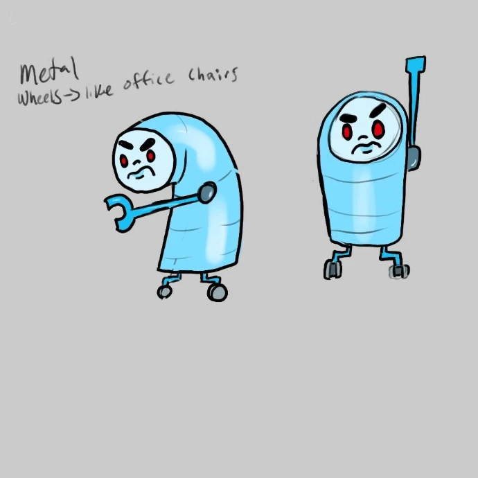 little blue robot conceot